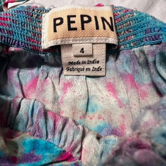 Anthro Willa Mini Dress Pepin Off the Shoulder Ruffle Tier sz 4 - Picture 6 of 6